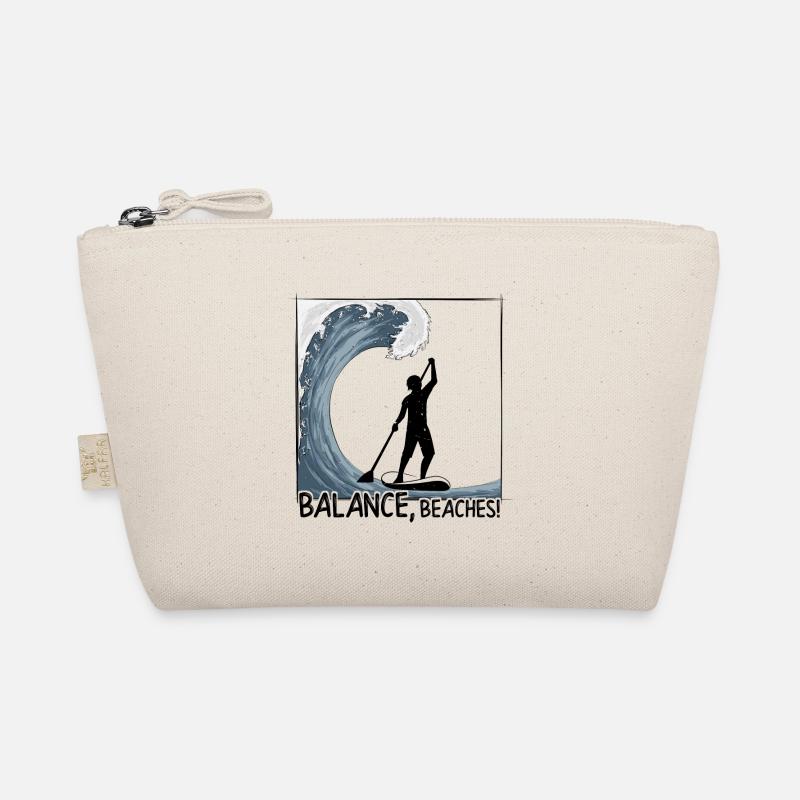 Balance, Beaches! Stand Up Paddler Big Wave Surf - Bio-Täschchen - Natur