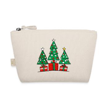Trois sapins et cadeaux de Noël - Trousse biologique - nature - Devant