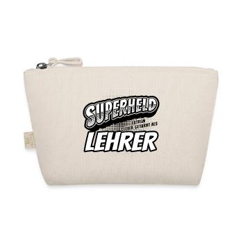 Superheld, clever getarnt als Lehrer - Bio-Täschchen - Natur - Vorne
