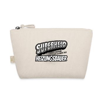 Superheld, clever getarnt als Heizungsbauer - Bio-Täschchen - Natur - Vorne