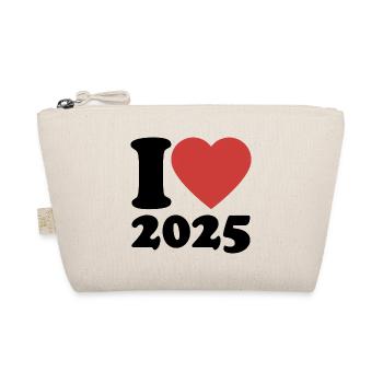 I Love 2025 - Herz - Happy New Year - Bio-Täschchen - Natur - Vorne