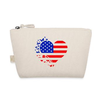 Heart US Flag - Organic Pouch - nature - Front