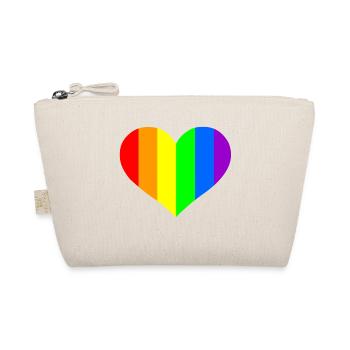 Regenbogen Herz - Bio-Täschchen - Natur - Vorne