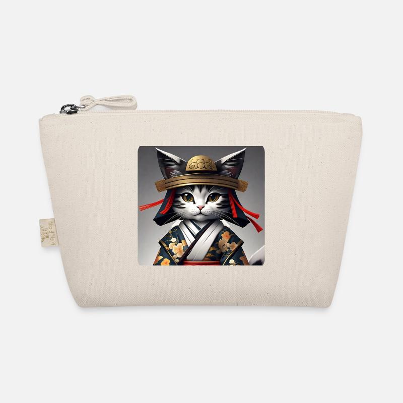 Cute Samurai Cat Organic Pouch