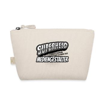 Superheld, clever getarnt als Mediengestalter - Bio-Täschchen - Natur - Vorne