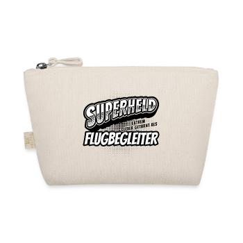 Superheld, clever getarnt als Flugbegleiter - Bio-Täschchen - Natur - Vorne
