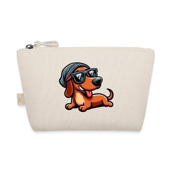 Süßer Cartoon Hund Dackel Sonnenbrille - Bio-Täschchen - Natur - Vorne