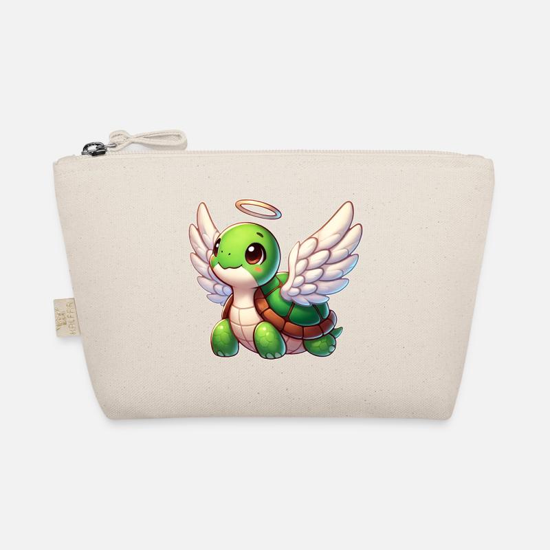 Tortue mignonne dessin animé ailes d’ange Trousse biologique