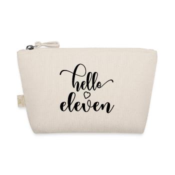 Hello Eleven - Süßes Geschenk zum 11. Geburtstag für Mädchen - Bio-Täschchen - Natur - Vorne