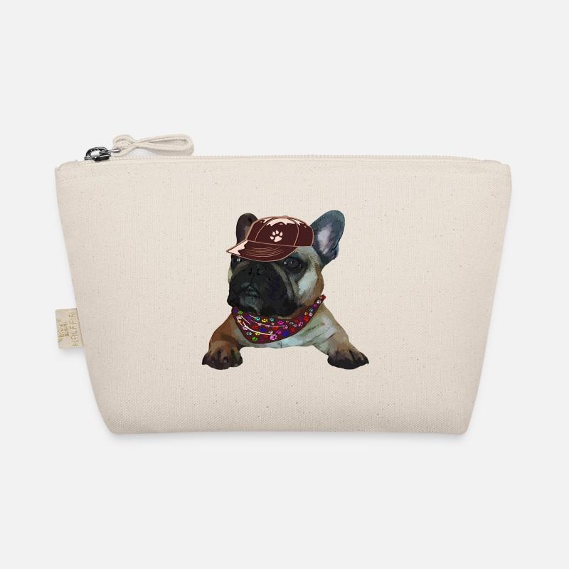 französische Bulldogge, Frenchie, Bully, Geschenk - Bio-Täschchen - Natur