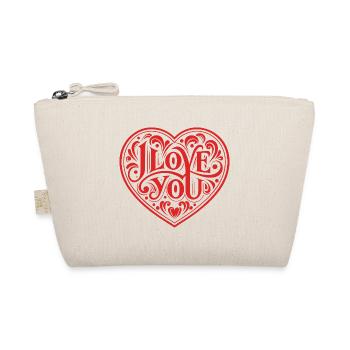 I love You - Valentine' Day - Liebe - Geschenk - Bio-Täschchen - Natur - Vorne