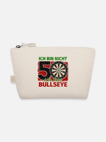 Ich bin nicht 50 ich bin Bullseye Geburtstag Dart - Bio-Täschchen - Natur