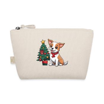 Cute dog celebrating Christmas. - Organic Pouch - nature - Front