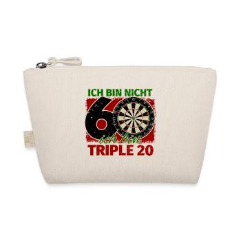 Ich bin nicht 60 ich bin Triple 20 Geburtstag Dart - Bio-Täschchen - Natur - Vorne