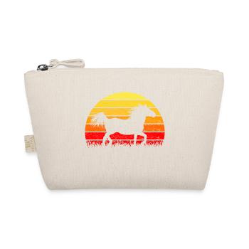 Noriker horse sun sunrise silhouette - Organic Pouch - nature - Front