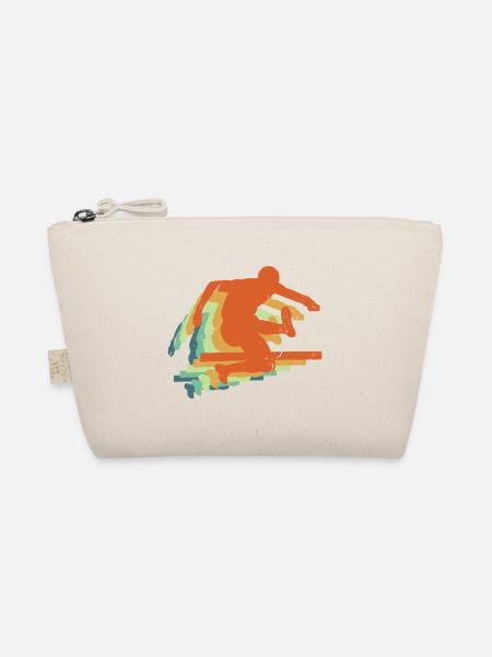 Retro Hurdling Sports, Hurdles Track & Field Gift - Organic Pouch - nature - Front