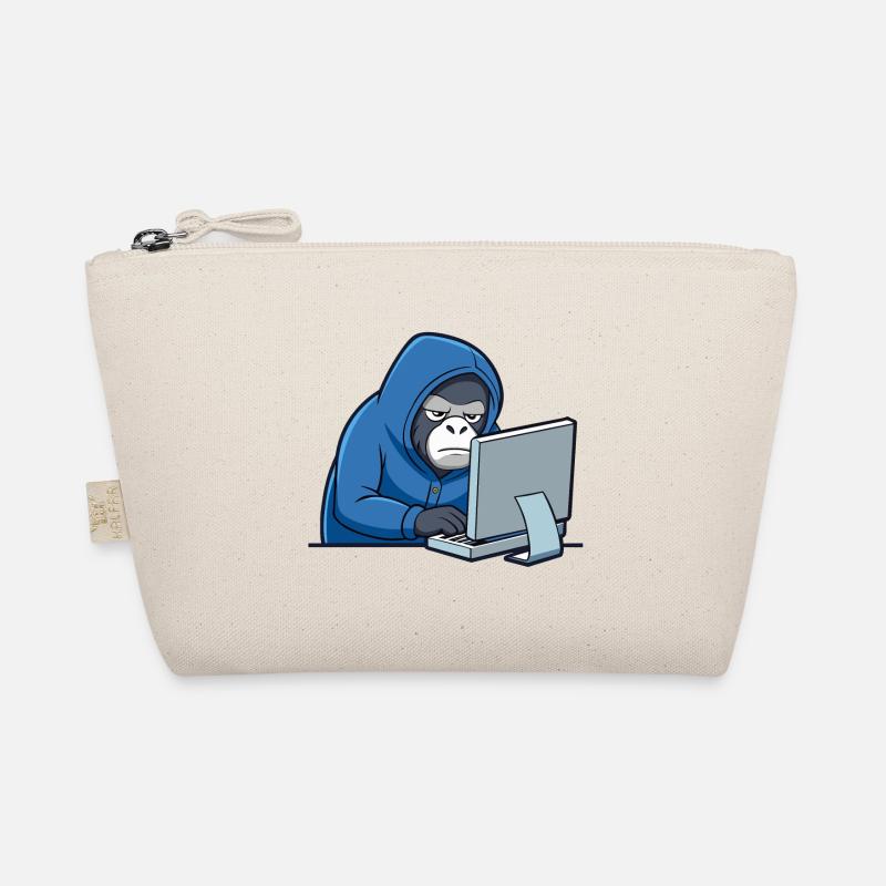 Mignon gorille hacker en sweat à capuche devant le PC Trousse biologique
