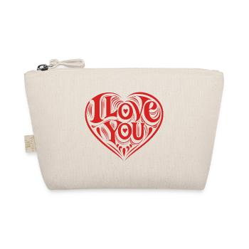 I love You - Valentine' Day - Liebe - Geschenk - Bio-Täschchen - Natur - Vorne