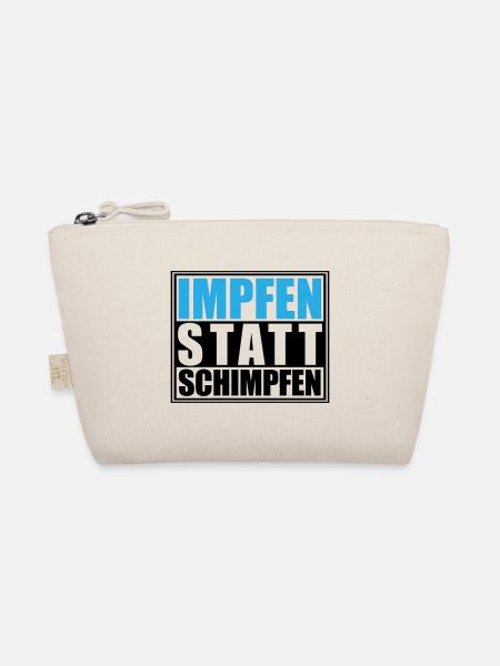 Impfen statt Schimpfen, Corona | Farben änderbar - Bio-Täschchen - Natur - Vorne