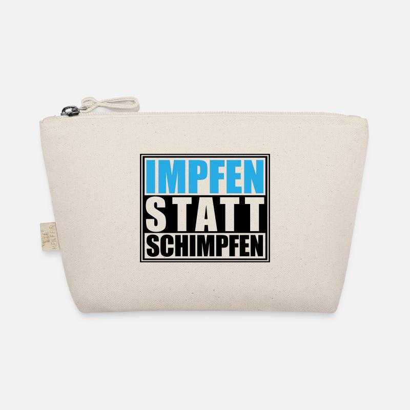 Impfen statt Schimpfen, Corona | Farben änderbar - Bio-Täschchen - Natur