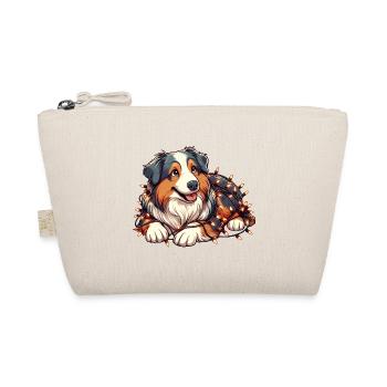 Chien de Noël mignon avec des guirlandes lumineuses - Trousse biologique - nature - Devant