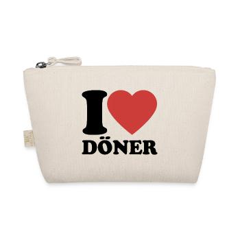 I Love Döner - Herz - Fast Food - Geschenk - Bio-Täschchen - Natur - Vorne