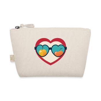 Herz Sonnenbrille Früchte Liebe Retro - Bio-Täschchen - Natur - Vorne