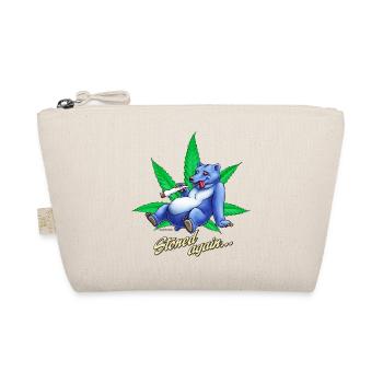 Saufen Kiffen Design stoned Bear - Bio-Täschchen - Natur - Vorne