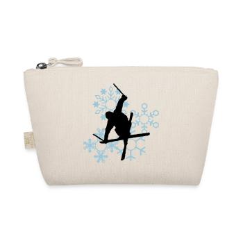 Skis with snowflakes - Organic Pouch - nature - Front