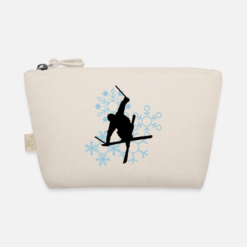 Skis with snowflakes Organic Pouch