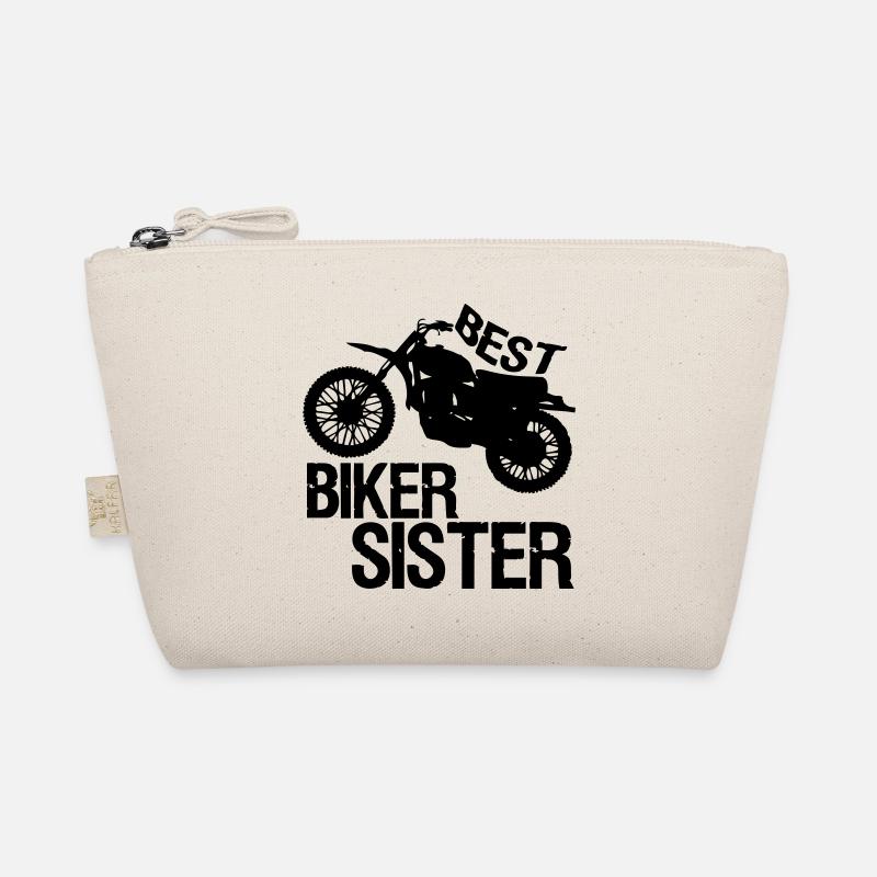 Biker Sister Motorrad Motorradfahrer Geschenk - Bio-Täschchen - Natur