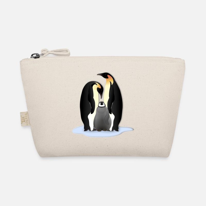Pinguin Familile - Bio-Täschchen - Natur