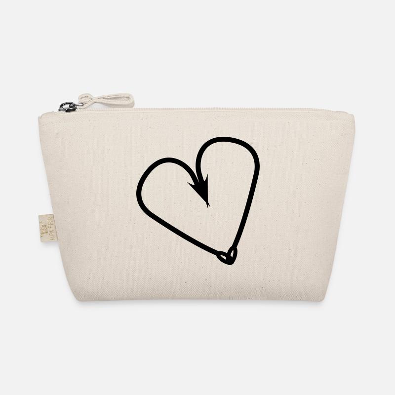 Fishhook heart angler hook fishing fish fish Organic Pouch