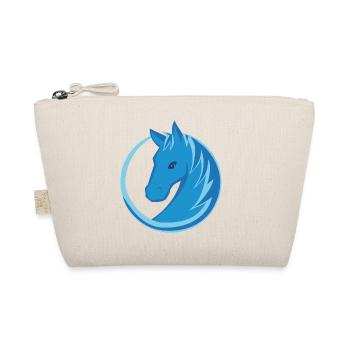 Horse Logo Circle Flat Design blue - Organic Pouch - nature - Front