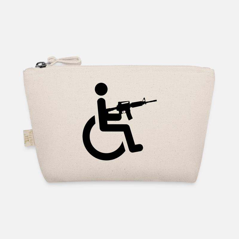Rollstuhlfahrer mit Waffe # Bio-Täschchen