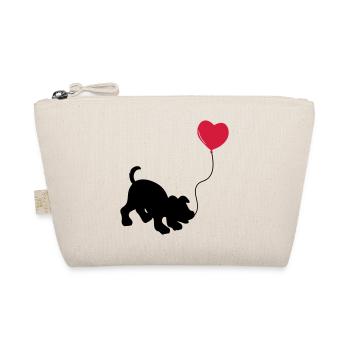 hund mit Luftballon - herz doglover - Kindermotiv - Bio-Täschchen - Natur - Vorne