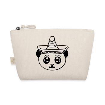 head shield mexico mexican sombrero hat mustache - Organic Pouch - nature - Front