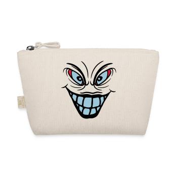 psychopath verrueckt clown joker grinsen mund fres - Bio-Täschchen - Natur - Vorne