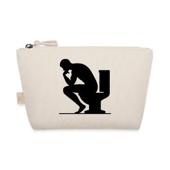 Ein Mann sitzt auf der Toilette - Bio-Täschchen - Natur - Vorne