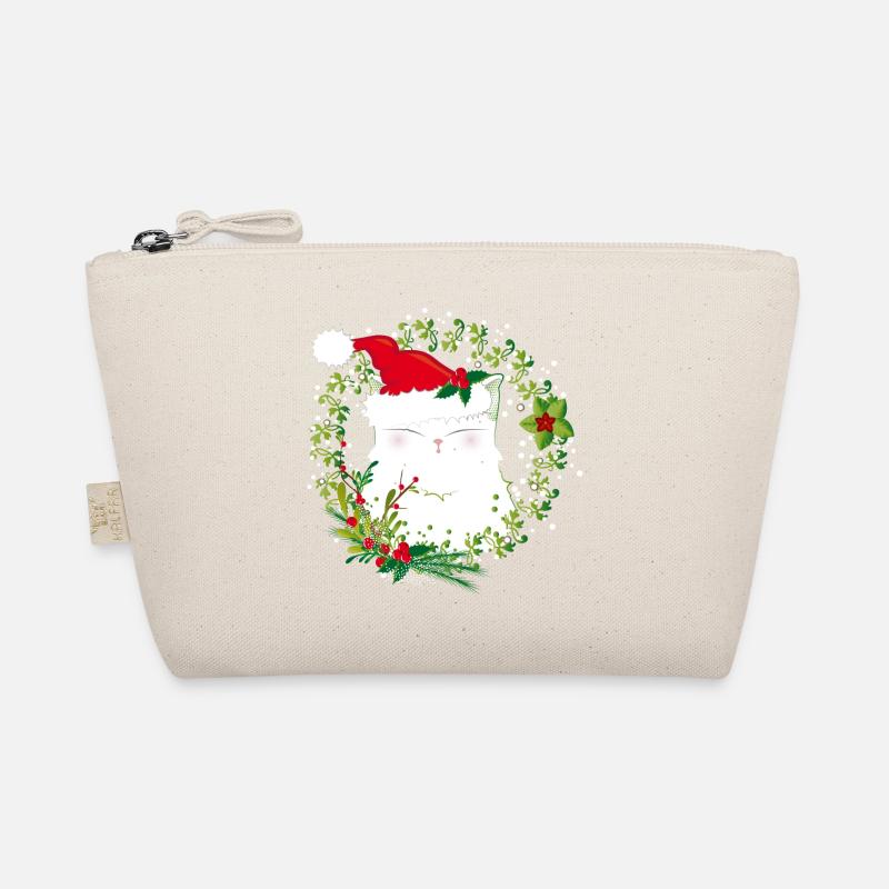 weihnachtliche Katze - Bio-Täschchen - Natur