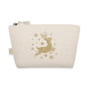 deer gold glitter - Organic Pouch - nature - Front