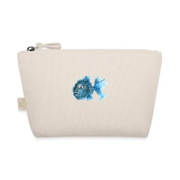fish sad depressive blue puffer fish spine - Organic Pouch - nature - Front