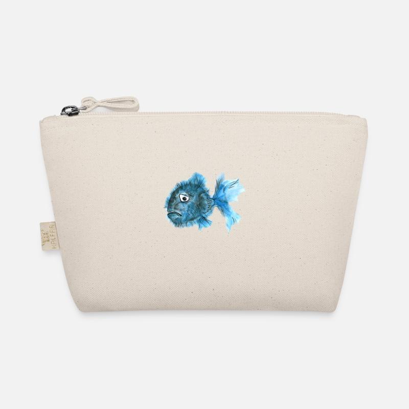 fish sad depressive blue puffer fish spine Organic Pouch