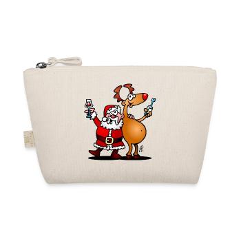 Santa Claus and his reindeer - Organic Pouch - nature - Front