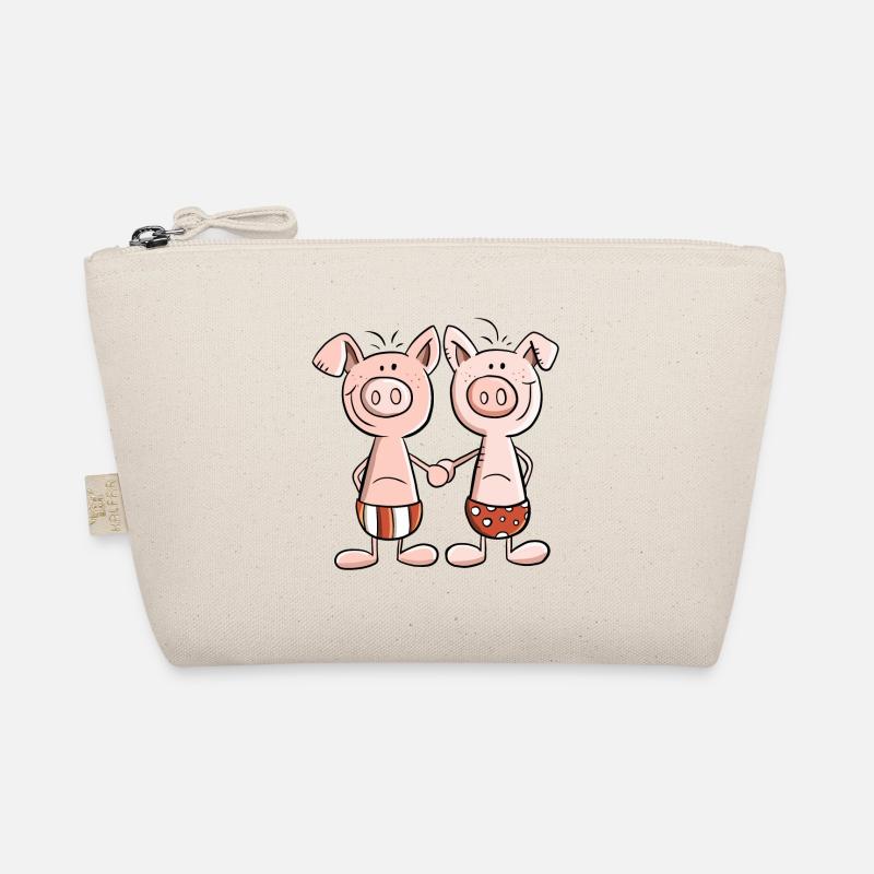 Best Friends Pigs Twins Fun Gift Organic Pouch