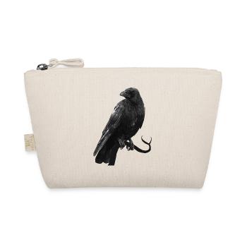 kolkrabe, Vögel, gothic design, für Papa - Bio-Täschchen - Natur - Vorne