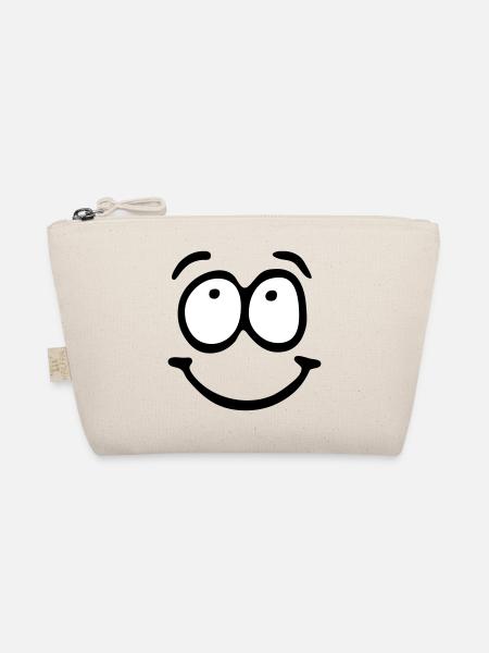 Funny Face, Cartoon Face, Trickfilm, - Bio-Täschchen - Natur - Vorne