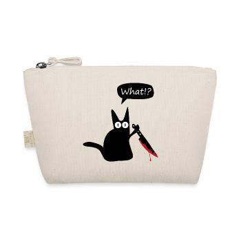 Cat knife blood Halloween what - Organic Pouch - nature - Front