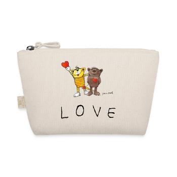 Janosch LOVE Lettering Tiger And Bear - Organic Pouch - nature - Front