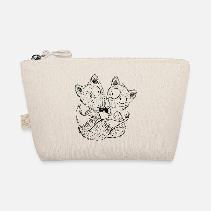 Cute Fox Couple - Foxes - Best Friends - Gift Organic Pouch